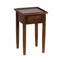 Mesinha Castanho Madeira Mango Quarto 35 X 35 X 55 Cm