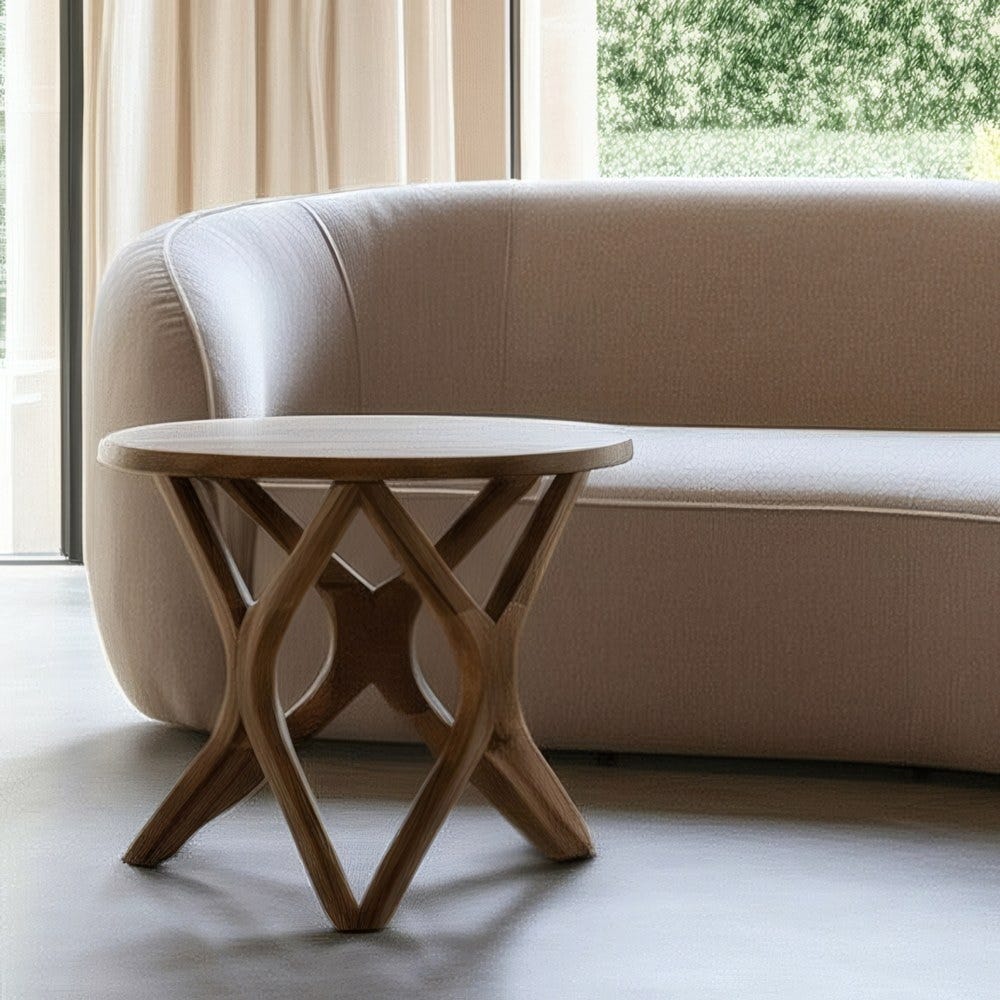 Mesinha Mel Madeira Mango Decoração 60 X 60 X 50 Cm - Image 2
