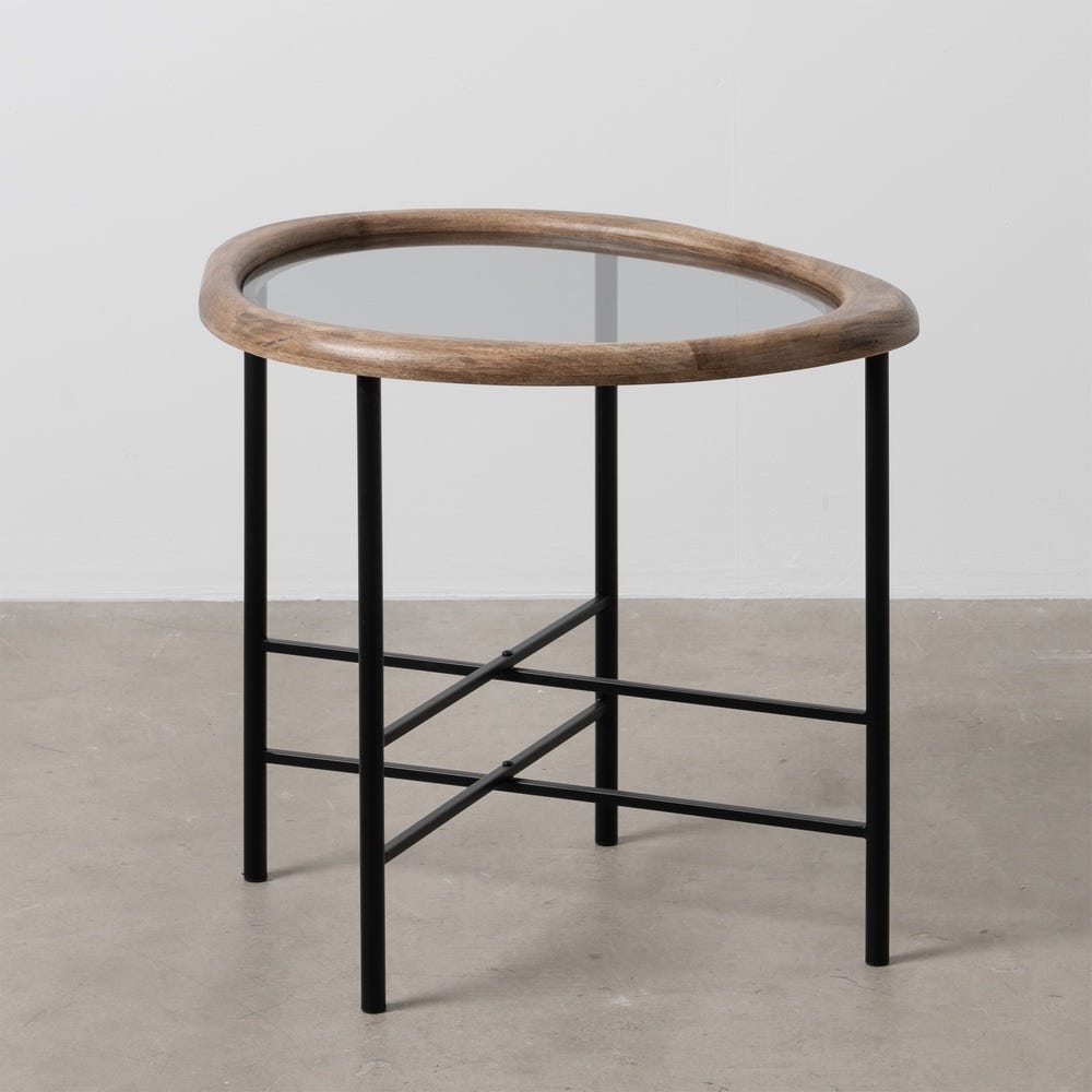 Mesinha Natural-Preto Madeira-Metal 61 X 50 X 53 Cm - Image 2