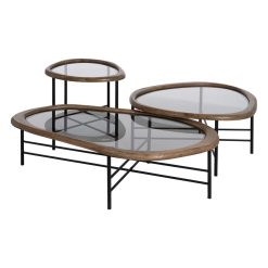 Mesinha Natural-Preto Madeira-Metal 61 X 50 X 53 Cm