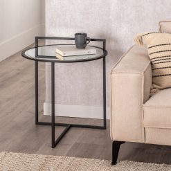 Mesinha Preto Metal-Espelho Room 59 X 59 X 67