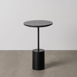 Mesinha Preto Metal-Mármore 35 X 35 X 52 Cm