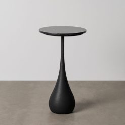 Mesinha Preto Metal-Mármore 35 X 35 X 62 Cm