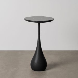 Mesinha Preto Metal-Mármore 35 X 35 X 62 Cm
