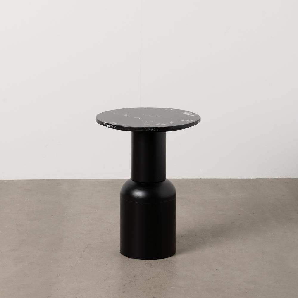 Mesinha Preto Metal-Mármore 40 X 40 X 54 Cm - Image 2