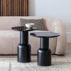Mesinha Preto Metal-Mármore 40 X 40 X 54 Cm