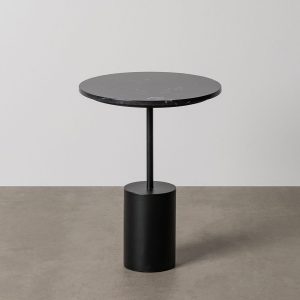 Mesinha Preto Metal-Mármore 40 X 40 X 56 Cm