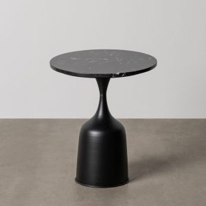 Mesinha Preto Metal-Mármore 40 X 40 X 56 Cm