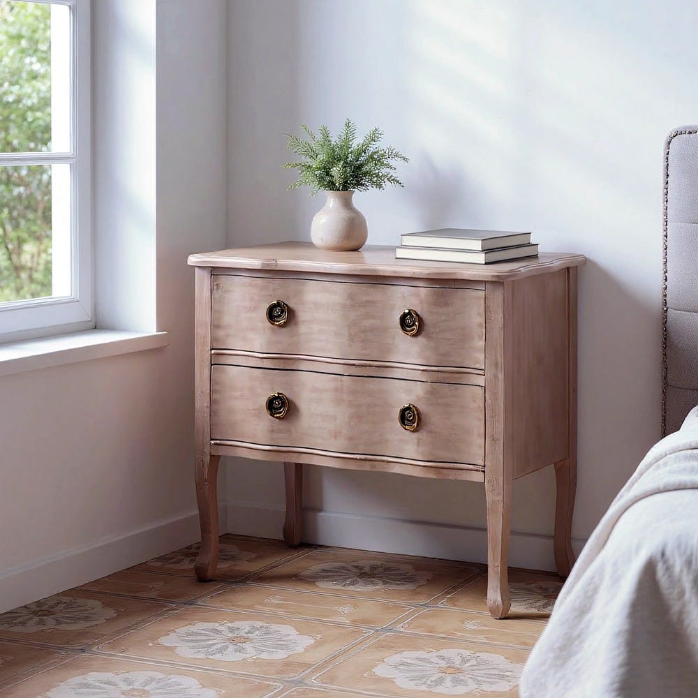 Mesita Castanho Claro Madera De Abeto 80 X 38 X 65,50 Cm - Image 3