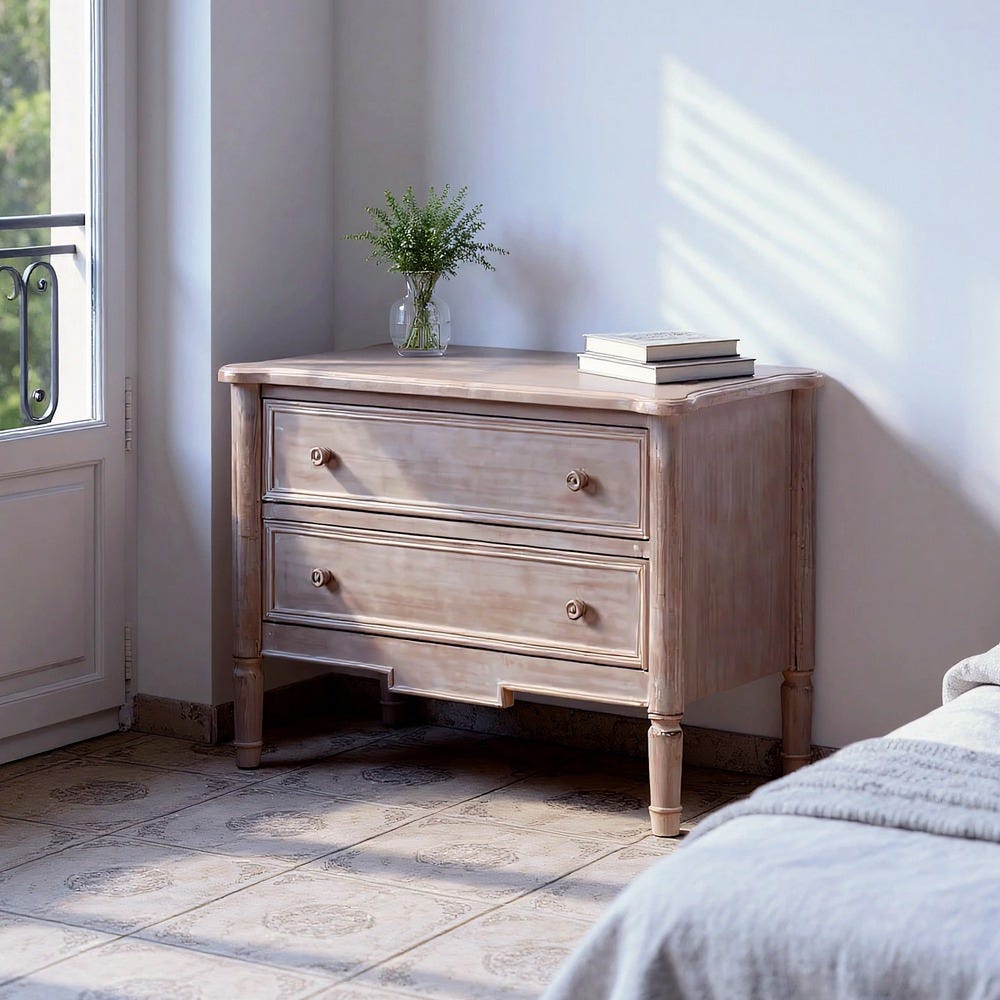 Mueble Auxiliar Castanho Claro Madera 80 X 45 X 60 Cm - Image 2