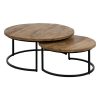 S/2 Mesa De Cafe Castanho-Negro 90 X 90 X 40 Cm