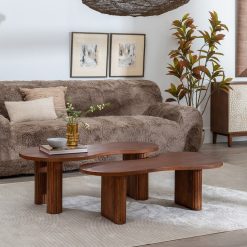S/2 Mesa De Cafe Madeira Mango Room 110 X 60 X 40 Cm