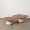 S/2 Mesa De Cafe Madeira-Metal Room 90 X 90 X 40 Cm