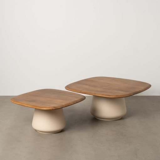 S/2 Mesa De Cafe Madeira-Metal Room 90 X 90 X 40 Cm - Image 4