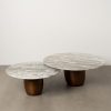 S/2 Mesa De Cafe Metal-Mármore Room 100 X 100 X 38 Cm