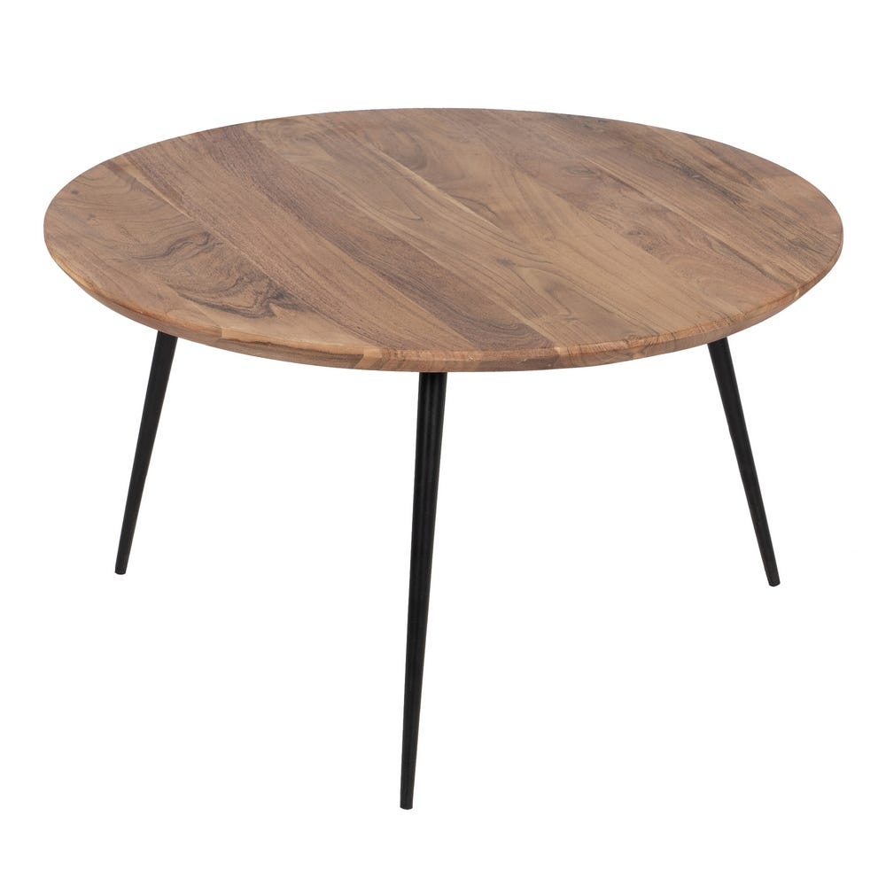 S/2 Mesa De Cafe Natural Madeira-Metal 70 X 70 X 40 Cm - Image 3