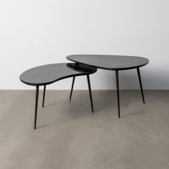 S/2 Mesa De Cafe Preto Mármore Room 87 X 59 X 47 Cm