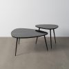 S/2 Mesa De Cafe Preto Mármore Room 87 X 81 X 41 Cm