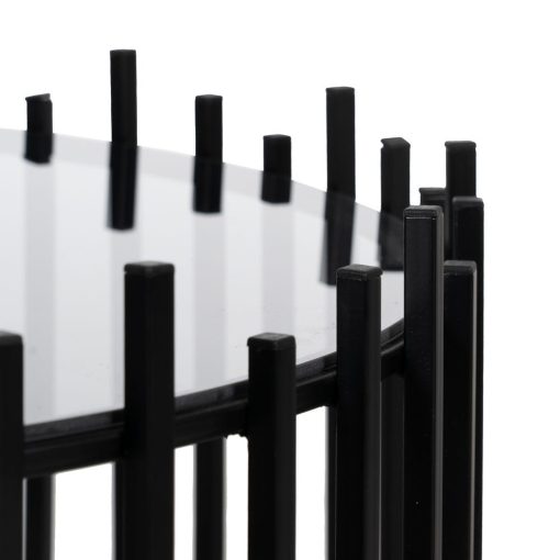 S/2 Mesa De Cafe Preto Metal-Cristal 68 X 68 X 45 Cm - Image 5