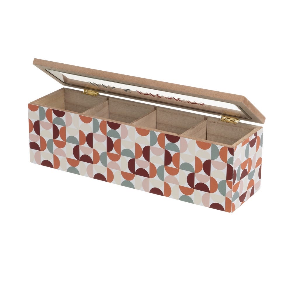 Caixa 4 Compartimentos Mdf-Cristal 29 X 8 X 9 Cm (1 unidade) - Image 2