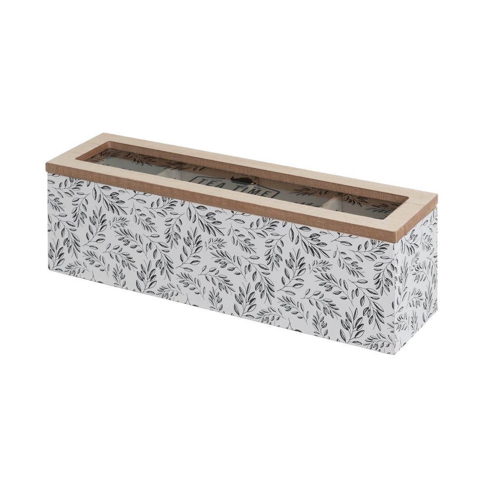 Caixa 4 Compartimentos Mdf-Cristal 29 X 8 X 9 Cm (1 unidade)