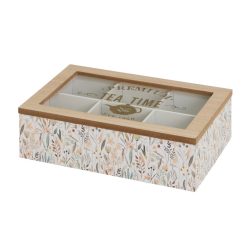 Caixa 6 Compartimentos Mdf-Cristal 24 X 16 X 7 Cm (1 unidade)