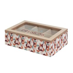 Caixa 6 Compartimentos Mdf-Cristal 24 X 16 X 7 Cm (1 unidade)