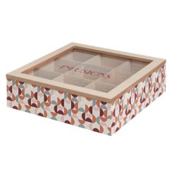 Caixa 9 Compartimentos Mdf-Cristal 24 X 24 X 7 Cm (1 unidade)