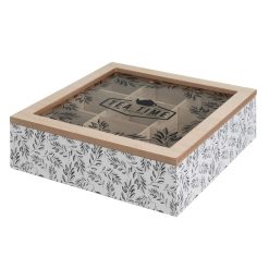 Caixa 9 Compartimentos Mdf-Cristal 24 X 24 X 7 Cm (1 unidade)