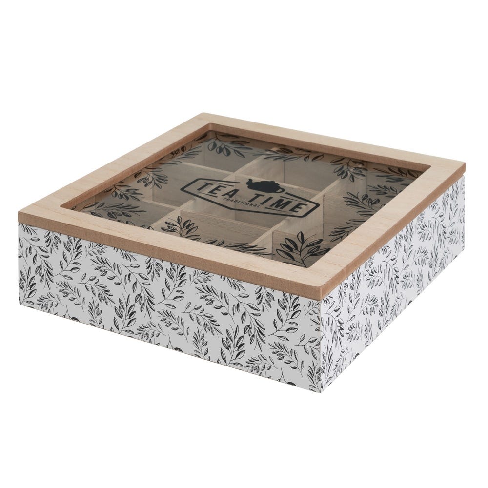 Caixa 9 Compartimentos Mdf-Cristal 24 X 24 X 7 Cm (1 unidade)