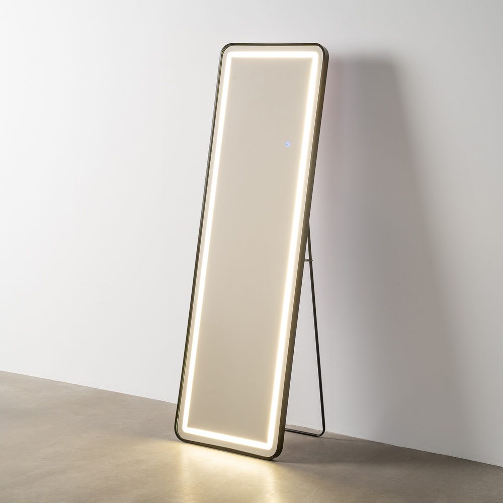 Cômoda Com Luz Led Preta, 50 X 3 X 160 Cm