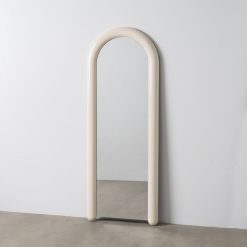 Cômoda Espelho Em Mdf Laqueado Creme - 60 X 5 X 160 Cm