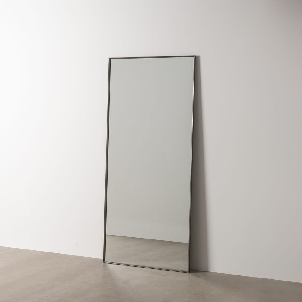 Espelho Decoração Em Aço E Cristal. 80 X 2,50 X 180 Cm