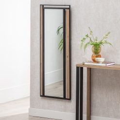 Alternative view of Espelho Natural-Preto Mdf-Metal Nude 45 X 2 X 100 Cm