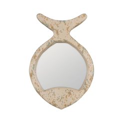 Espelho Peixe Branco Escovado Madeira 26 X 2 X 39,50 Cm