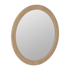 Alternative view of Espelho Redondo Bege Em Mdf E Tecido, 120 X 4 X 120 Cm
