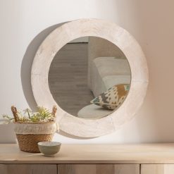 Alternative view of Espelho Redondo Madeira Mango Decoração. 61X2,50X61 Cm