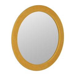 Alternative view of Espelho Redondo Mostarda Em Mdf E Tecido, 100 X 4 X 100 Cm