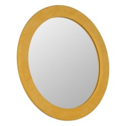 Alternative view of Espelho Redondo Mostarda Em Mdf E Tecido, 80 X 4 X 80 Cm