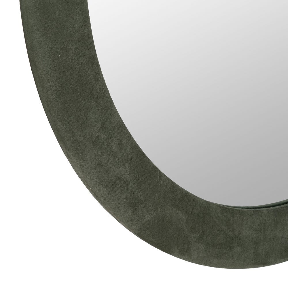 Espelho Redondo Verde Em Mdf E Tecido, 100 X 4 X 100 Cm - Image 4
