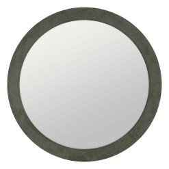 Espelho Redondo Verde Em Mdf E Tecido, 120 X 4 X 120 Cm