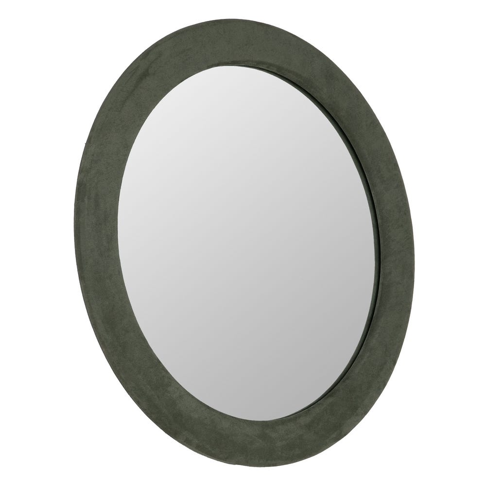 Espelho Redondo Verde Em Mdf E Tecido, 80 X 4 X 80 Cm - Image 2