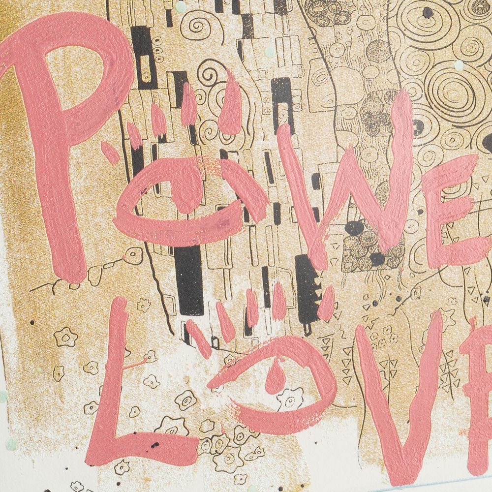 Gravura De Klimt Sobre Madeira E Vidro, 76 X 3 X 98 Cm - Image 2