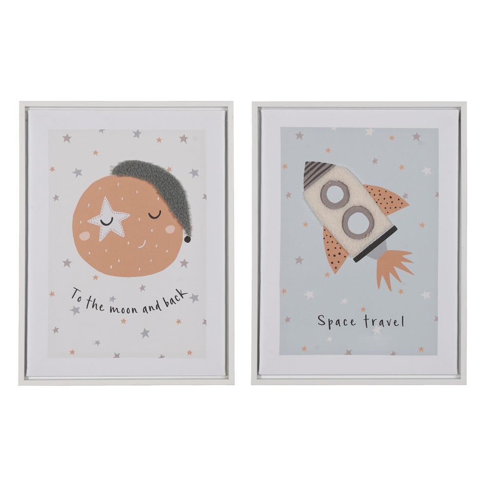 Imagem Impressa Espaço 2/M Decoração. 30 X 2,30 X 40 Cm (2 Unidades)