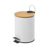 Lixeira 3 Litros Metal-Bambu Branco 17 X 21 X 23 Cm (1 unidade)