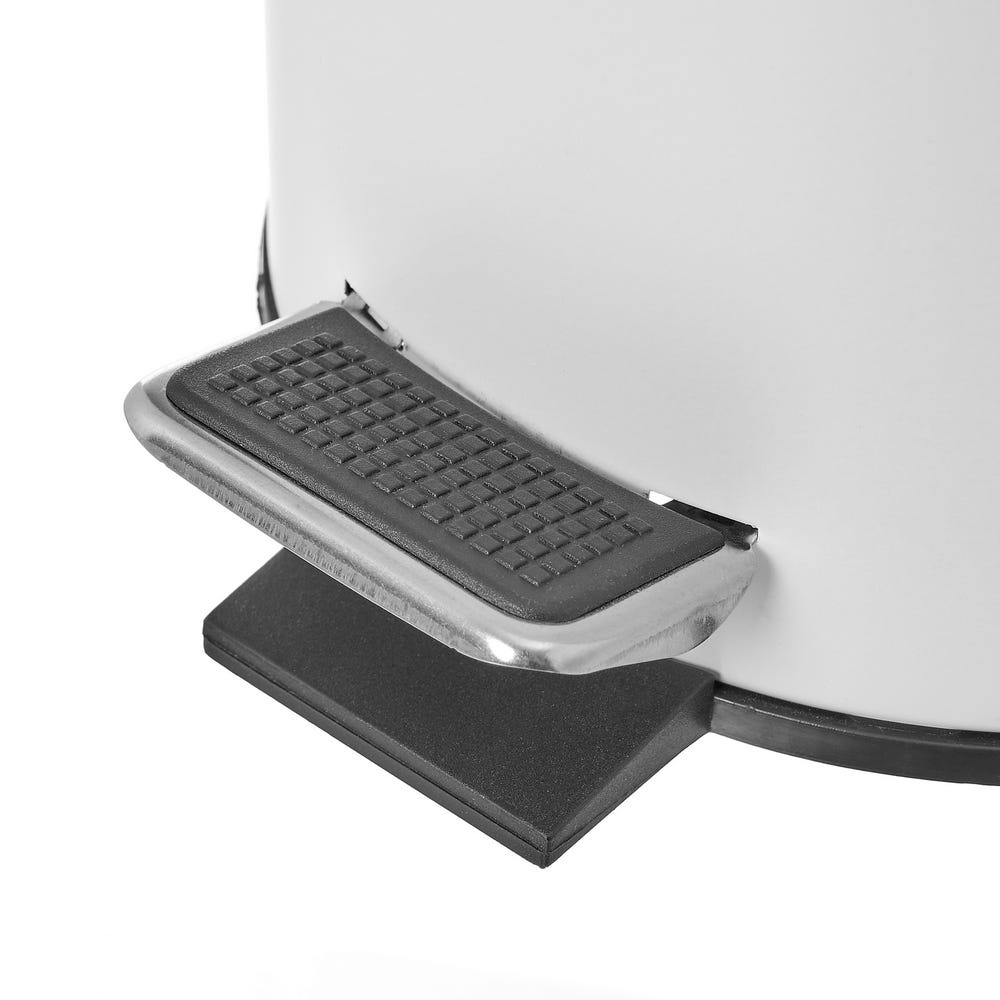 Lixeira 5 Litros Metal-Bambu Branco 21 X 26 X 26 Cm (1 unidade) - Image 3