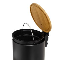 Alternative view of Lixeira 5 Litros Metal-Bambu Preto 21 X 26 X 26 Cm (1 unidade)