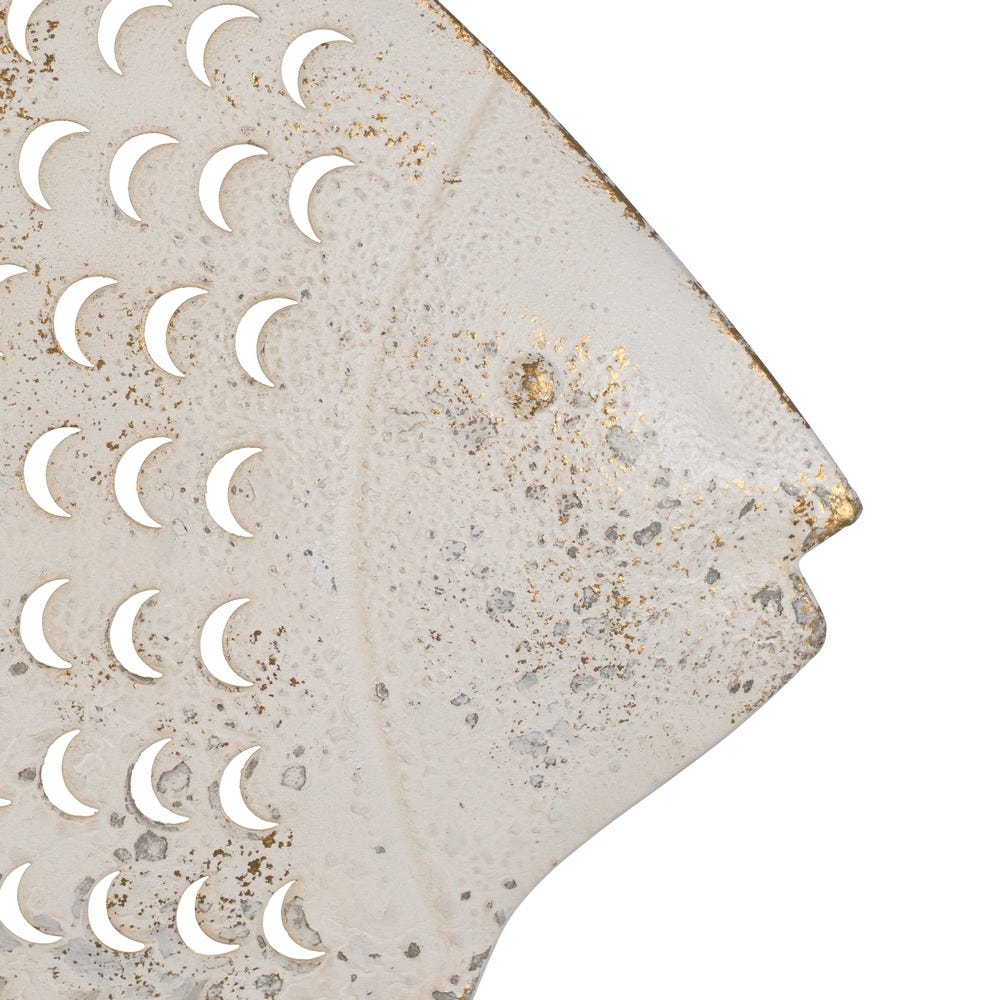 Mural De Parede De Metal Peixe Branco Escovado 28 X 2 X 21,50 Cm (2 Unidades) - Image 3