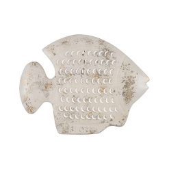 Mural De Parede Metal Escovado Peixe Branco 40,50 X 3 X 31 Cm (2 Unidades)