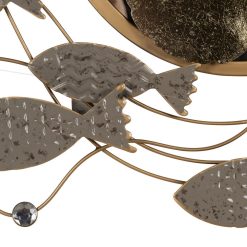 Alternative view of Mural Parede Espelho Cinza-Dourado Metal 102,90 X 5,70 X 55,90 C